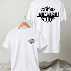 T-Shirt HARLEY DAVDSON MOTOR CYCLES Blanc & Noir