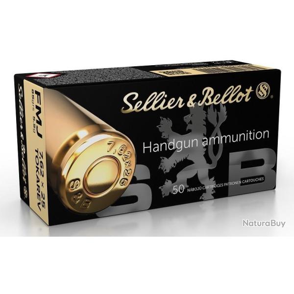 Munitions Sellier & Bellot 7,62X25 TOK-FMJ 85 grains par 50