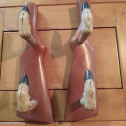 Ratelier 2 fusils fait en crosse de carabine