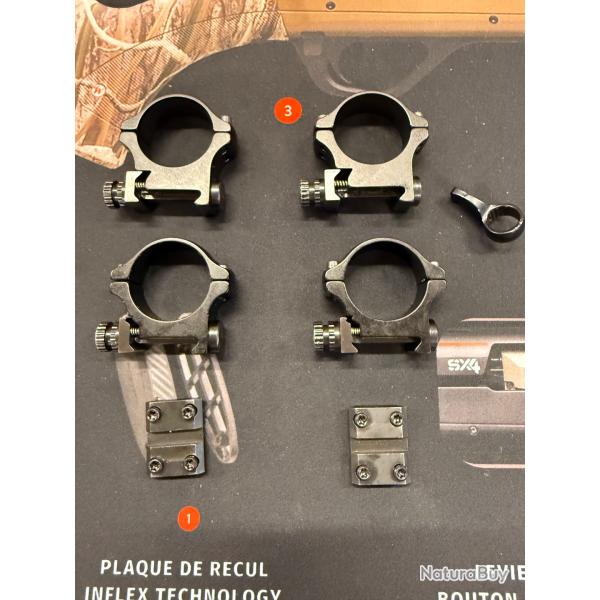 2 montages � levier recknagel  era 30 mm avec embase pour browing