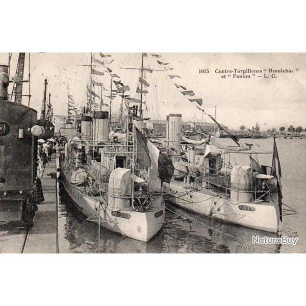 Carte Postale Ancienne Navires de Guerre "Branlebas" et "Fanion" -N�8679