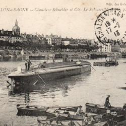 Carte postale Chalon-sur-Sa&ocirc;ne, Chantiers Schneider et Cie, Le Submersible -N&deg;8680