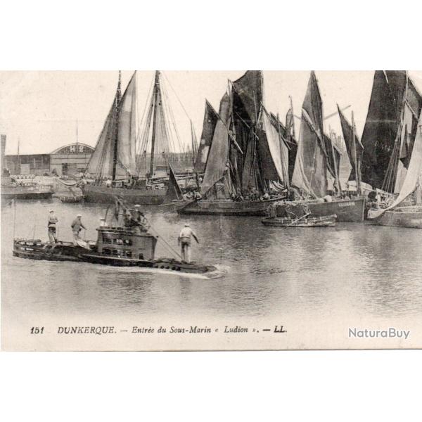 Carte postale ancienne Dunkerque Sous-Marin Ludion -N�8681