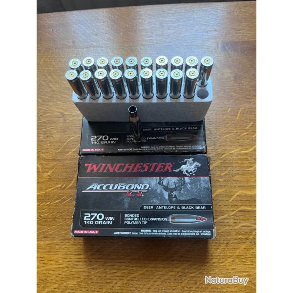 270 Win douille Accubond winchester tir�e une fois