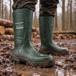 Bottes de travail Dunlop JobGUARD vertes Acifort O4 CI AN FO SR 40