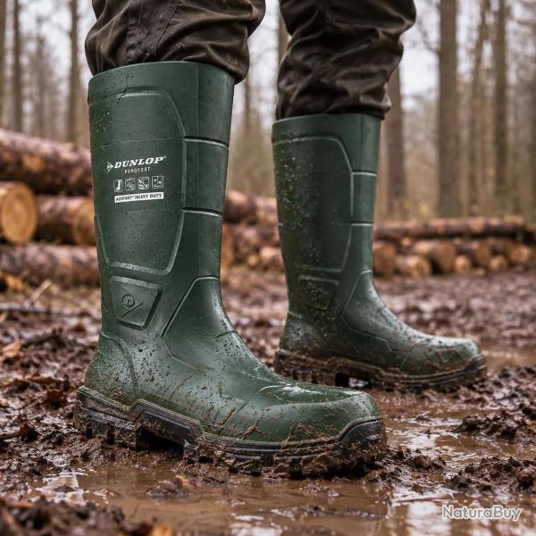 Bottes de travail Dunlop JobGUARD vertes Acifort O4 CI AN FO SR 42