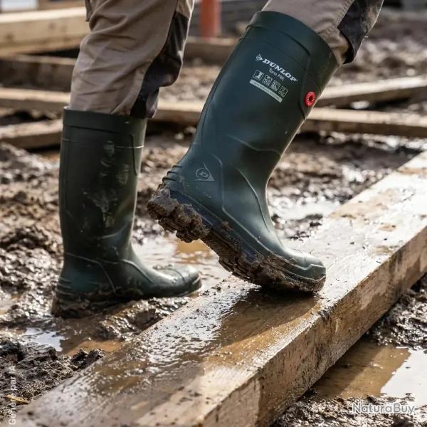 Bottes de travail Dunlop TerraPRO Purofort vertes O4 42