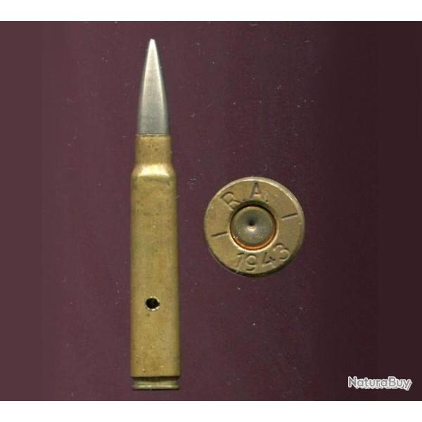 7.92 x 61 Norv�gien - RARE - �tui laiton 61 mm - marquage : RA-1938-