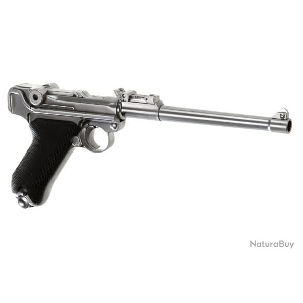 WE P08 8 Inch Full Metal GBB - Silver - Ref 10229241500