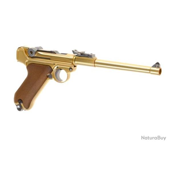 WE P08 8 Inch Full Metal GBB - Gold - Ref 10229240800