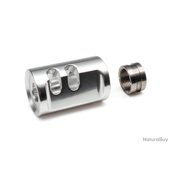 TTI Airsoft AAP01 Type-A Compensator 14mm CCW - Silver - Ref 12180641500