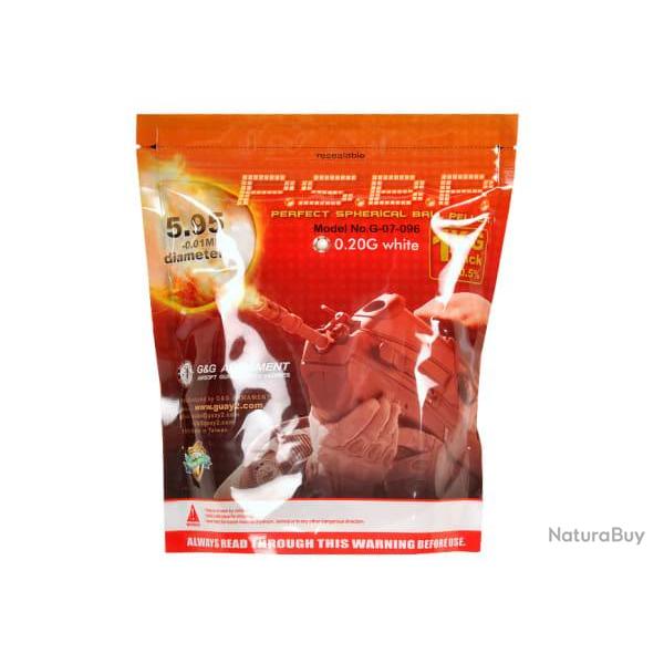 G&G 0.20g Perfect BBs 5000rds - White - Ref 10108900100