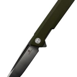 BESTECHMAN - Dundee BMK01E - Couteau pliant Acier D2, Manche G10 Vert, Flipper