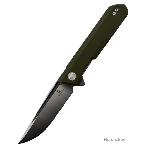 BESTECHMAN - Dundee BMK01E - Couteau pliant Acier D2, Manche G10 Vert, Flipper