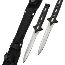 HUNTING KNIFE - HK8855 - Set de 2 couteaux de chasse avec &eacute;tui