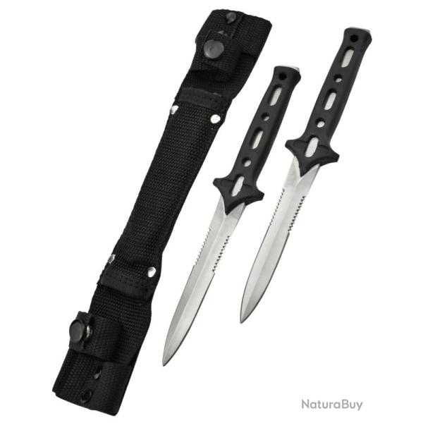 HUNTING KNIFE - HK8855 - Set de 2 couteaux de chasse avec �tui
