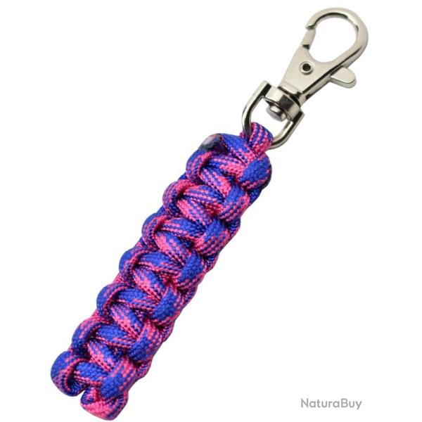 MAXKNIVES - MKPCRFB - Porte-cl� en paracorde rose fonc� et bleu