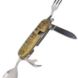 MAXKNIVES - P04BE - Couverts pique-nique - Manche corne de b&eacute;lier