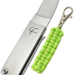 FRED PERRIN - MK114VC - Couteau pliant avec porte-cl&eacute;s paracorde vert clair