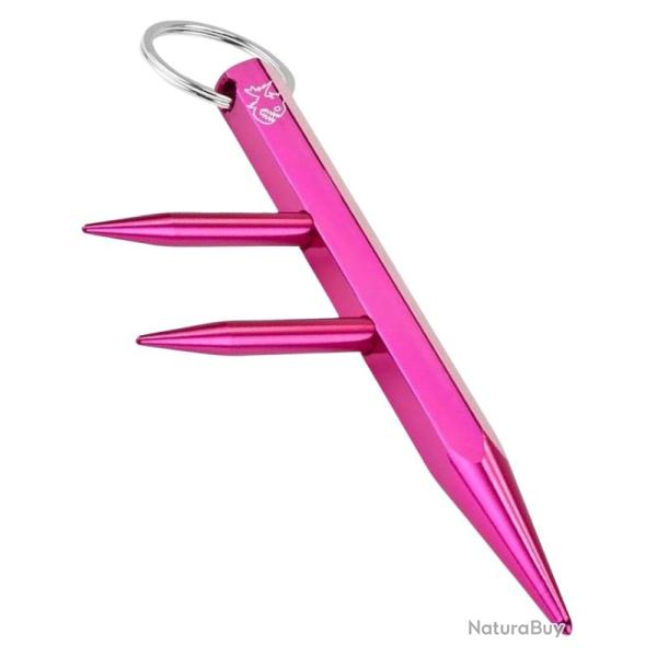 PIRANHA - PKB3R - Kubotan exagonal trois pointes 130mm rose
