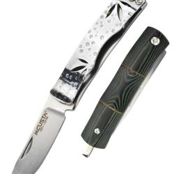 MCUSTA - MC154 - Bamboo Money Clip - Acier VG-10 Micarta Vert Cran Forc&eacute;