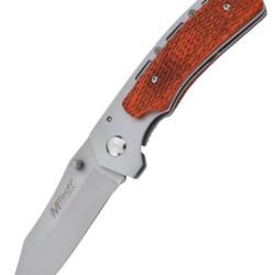 MTECH - MT215 - Couteau pliant lame acier 440 et manche bois textur&eacute;