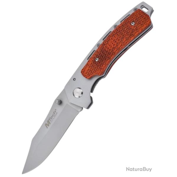 MTECH - MT215 - Couteau pliant lame acier 440 et manche bois textur�