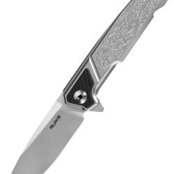 RUIKE - P875SZ - Couteau de poche en acier 14C28N et fibre de carbone