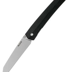 RUIKE - P865B - Noir - Couteau de poche lame acier 14C28N manche G10