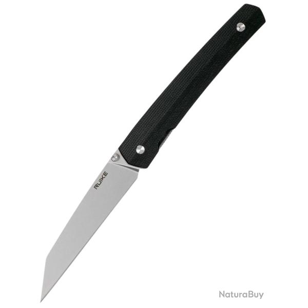 RUIKE - P865B - Noir - Couteau de poche lame acier 14C28N manche G10