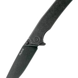 RUIKE - P801SB - Noir - Couteau de poche lame acier 14C28N manche acier 3Cr14N finition d&eacute;lav&eacute;e
