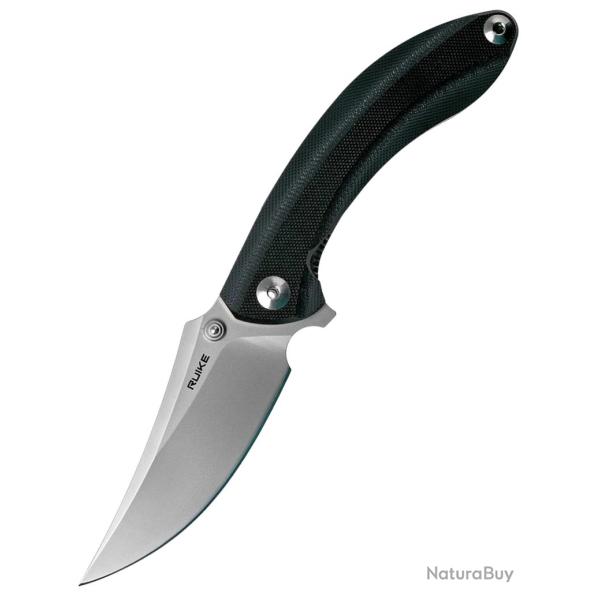 RUIKE - P155B - Noir - Couteau de poche lame acier 14C28N manche G10