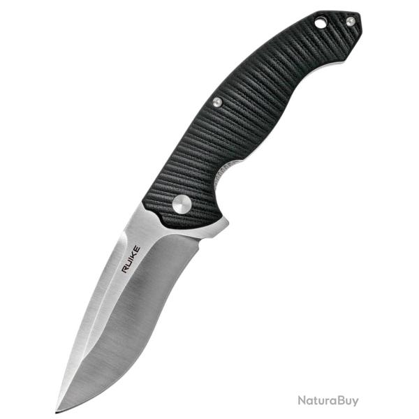 RUIKE - P852B - Noir - Couteau de poche lame acier 14C28N manche G10