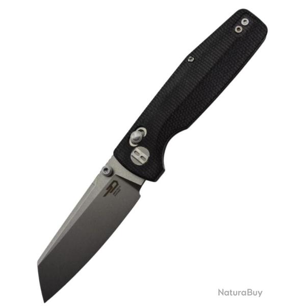 BESTECH KNIVES - Slasher BG43A-1 - Couteau pliant lame Reverse Tanto D2, Manche Micarta, Clip de Poc
