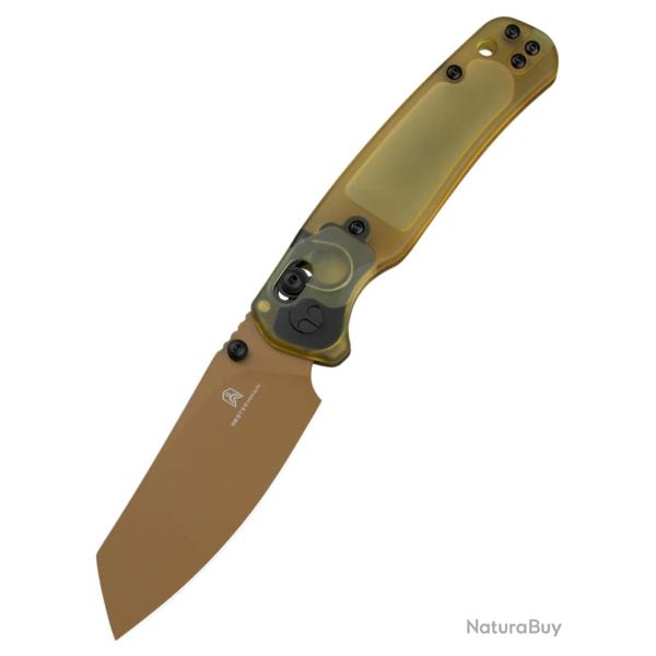 Bestechman Cicada's Wing BMK06D - Couteau pliant 10Cr15MoV lame finition or manche Ultem