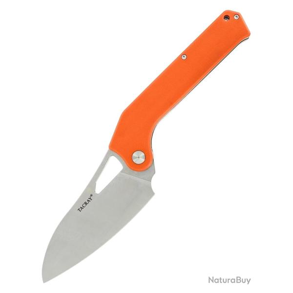 TACRAY - TR-FKK01 - Couteau de cuisine pliant lame VG10 manche G10 orange