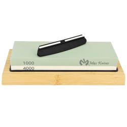 MAXKNIVES - MK1708 - Pierre d'aff&ucirc;tage sur support + guide d'aff&ucirc;tage