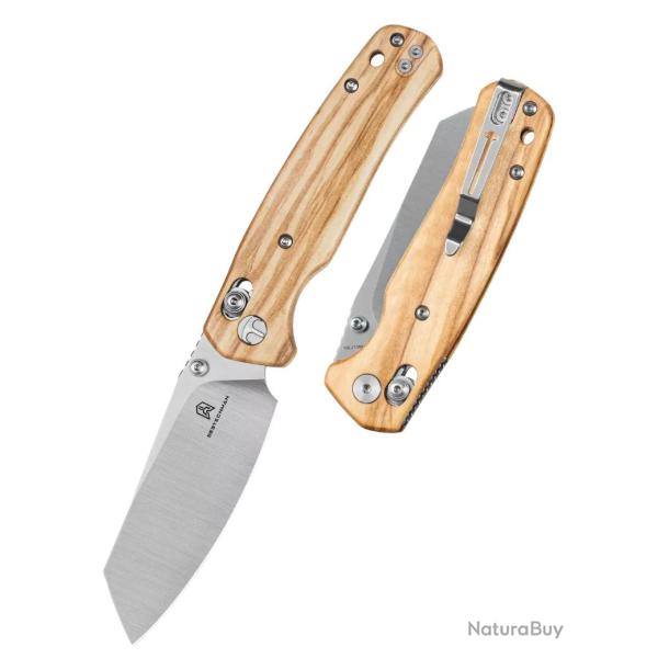 Bestechman Cicada's Wing BMK06-W-1 - Couteau pliant 10Cr15MoV satin�e manche bois d'olivier