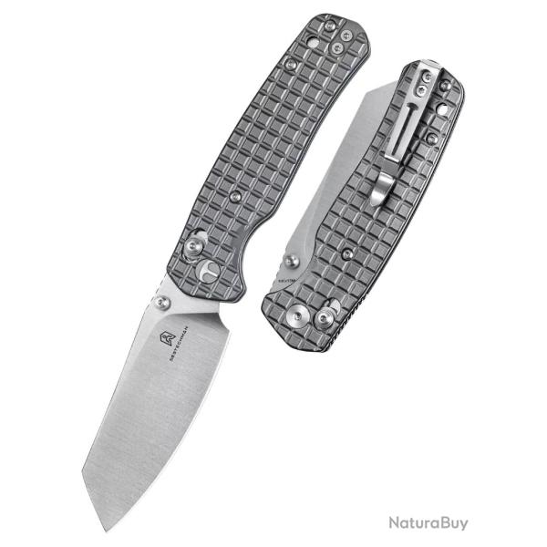 Bestechman Cicada's Wing BMK06-S-1 - Couteau pliant 10Cr15MoV finition satin�e manche inox PVD gris 