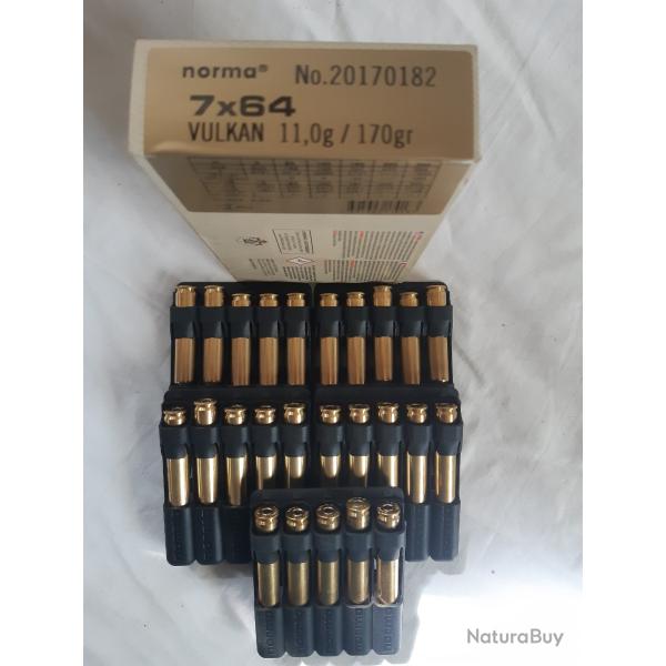 25 balles Norma  Vulkan  7.64