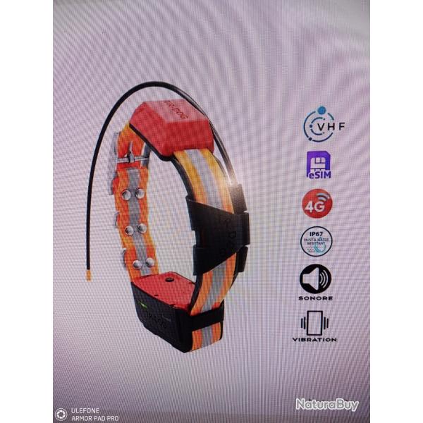 Rog collier gps tr dog v2 suivi chien chasse vhf+4g