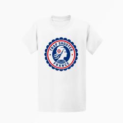 T-shirt Ball Trap Trap Shooter France Patriote Blanc
