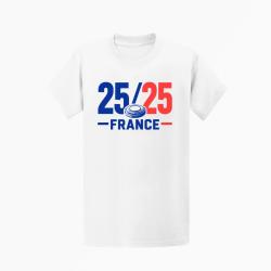 T-shirt Ball Trap France 25 sur 25 Blanc