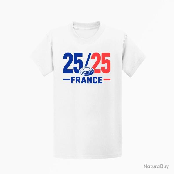 T-shirt Ball Trap France 25 sur 25 Blanc