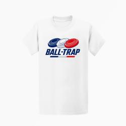 T-shirt Ball Trap Fran&ccedil;ais Plateaux Tricolores Blanc