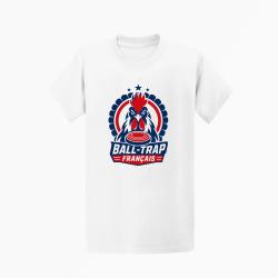 T-shirt Ball Trap Fran&ccedil;ais Coq Tricolore Blanc