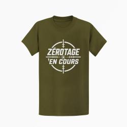 T-shirt Tir Sportif Z&eacute;rotage en cours Kaki / Blanc