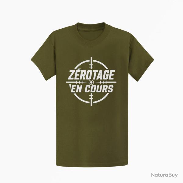T-shirt Tir Sportif Z�rotage en cours Kaki / Blanc