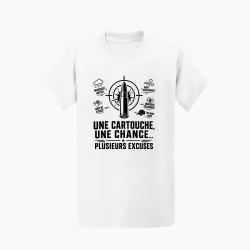 T-shirt Tir Sportif Une cartouche plusieurs excuses Blanc