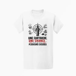 T-shirt Tir Sportif Une cartouche plusieurs excuses Blanc / Orange